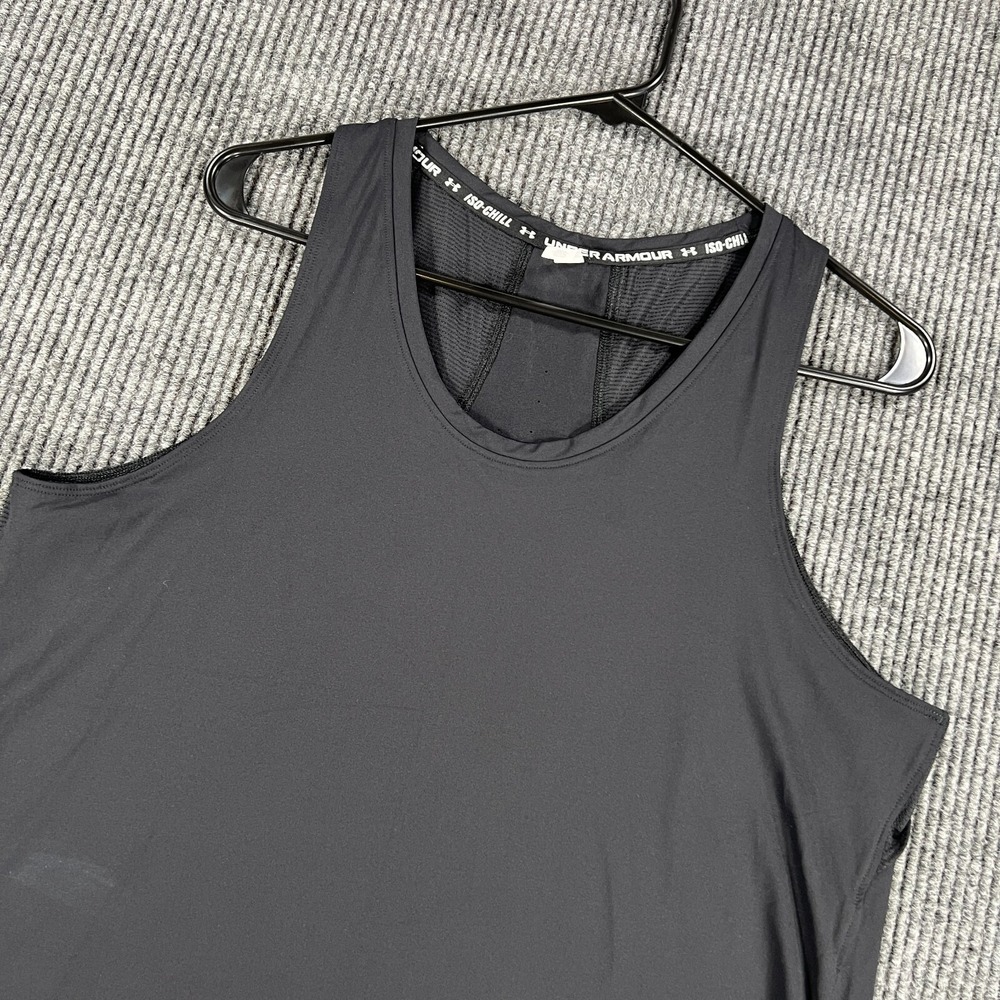 Under Armour Tank Top Womens Large Fitted Black Sleeveless Gym Workout Active